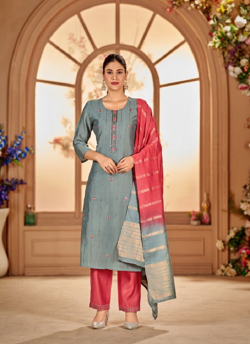 Kizaa Silk 3 By Sharda Readymade Suits Catalog